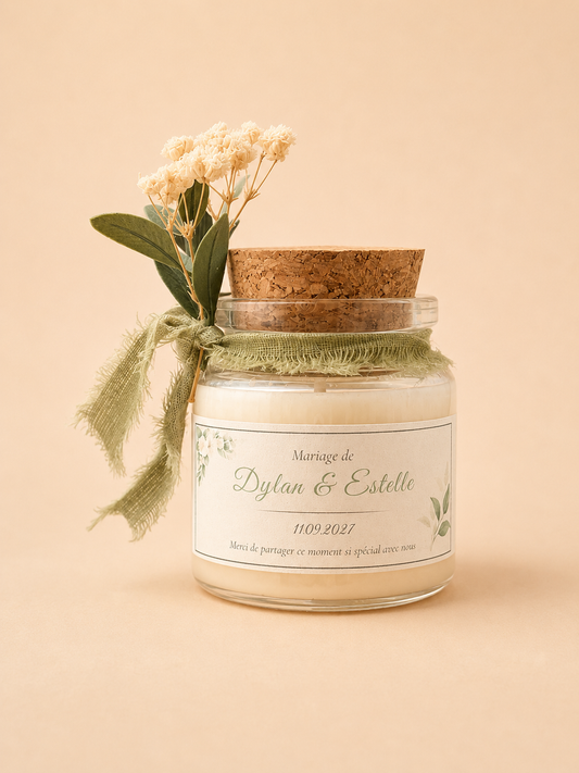 Bougie personnalisée - Cadeau invité